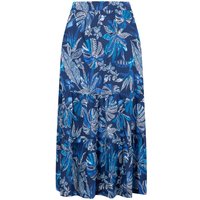 Weird Fish Cassis Printed Tiered Skirt Blue Indigo Size 10 Weird Fish Cassis Printed Tiered Skirt Blue Indigo Size 10