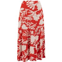Weird Fish Cassis Printed Tiered Skirt Radical Red Size 10 Weird Fish Cassis Printed Tiered Skirt Radical Red Size 10