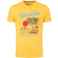 Weird Fish Palm Island Front Print Graphic T-Shirt Lemon Yellow Size 2XL Weird Fish Palm Island Front Print Graphic T-Shirt Lemon Yellow Size 2XL