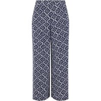 Weird Fish Sarita Crinkle Printed Wide Leg Cropped Trousers Twilight Size 10 Weird Fish Sarita Crinkle Printed Wide Leg Cropped Trousers Twilight Size 10