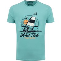 Weird Fish Cross Shore Front Print Graphic T-Shirt Aqua blue Size 2XL Weird Fish Cross Shore Front Print Graphic T-Shirt Aqua blue Size 2XL