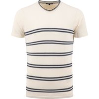 Weird Fish Fjord Pique Stripe Crew Neck T-Shirt Light Cream Size 2XL Weird Fish Fjord Pique Stripe Crew Neck T-Shirt Light Cream Size 2XL