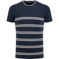 Weird Fish Fjord Pique Stripe Crew Neck T-Shirt Midnight Size 5XL Weird Fish Fjord Pique Stripe Crew Neck T-Shirt Midnight Size 5XL