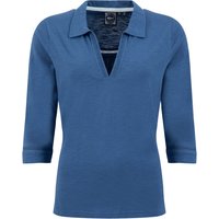 Weird Fish Annare 3/4 Sleeve Jersey Trophy Neck Top Faded Blue Size 16 Weird Fish Annare 3/4 Sleeve Jersey Trophy Neck Top Faded Blue Size 16