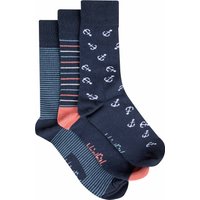 Weird Fish Wyatt Patterned Socks 3 Pack Dark Navy Size 7-11 Weird Fish Wyatt Patterned Socks 3 Pack Dark Navy Size 7-11