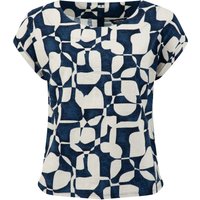 Weird Fish Kissimmee Printed Linen Rich Top Ocean Blue Size 14 Weird Fish Kissimmee Printed Linen Rich Top Ocean Blue Size 14