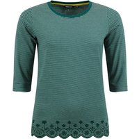 Weird Fish Raven Striped Emdroidered Hem Top