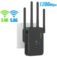 Wireless 5G WiFi Repeater 1200Ms Router Wifi Booster Dual Band Long Range Extender 5Ghz Signal Amplifier 240424