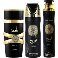 Set regalo Lattafa Asad con 3 flaconi di Eau de Parfum