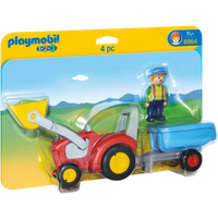 Playmobil 1.2.3 Trattore con rimorchio