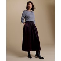 Velvet Embellished Midi Skirt