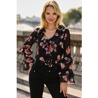 Petite Tier Ruffle Blouse Floral