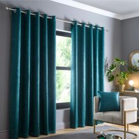 Strata Eyelet Curtains Forest Green x 183cm