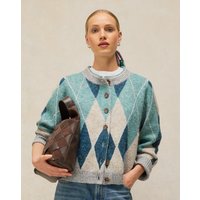 Argyle Cardi Blue Grey