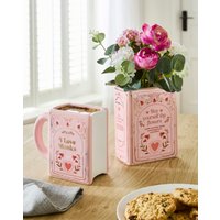 Book Mug Pink Vase Set