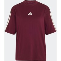 3 Stripe Boyfriend Fit T shirt Maroon M12 14