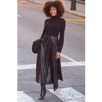 Faux Leather Full Midaxi Skirt