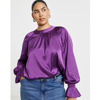 Satin High Neck Blouse
