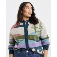 Landscape Crew Neck Cardigan Print 8 10