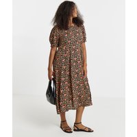 Printed Viscose Midi Dress