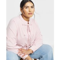 Military Collarless Shirt Stripe