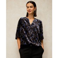 Nova Velvet Shell Top Blue Multi Coloured