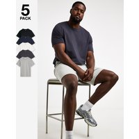 5 Pack Crew T Shirts Extra Long 7XL72 74