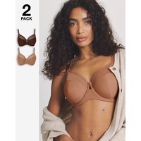 2 Pack Maisie Mesh Minimiser Bras Chocolate Mocha