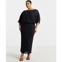 Plisse Off Shoulder Dress