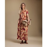 Jersey Printed Midi Dress Palm Print