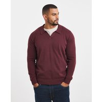 Long Sleeve Cotton Trophy Neck Polo