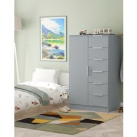 Humber 1 Door 5 Drawer Robe Denim Blue