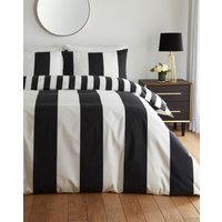Bold Stripe Reversible Single Duvet Cover Set White/Black