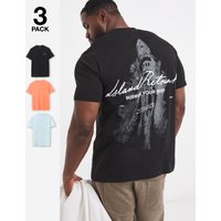 & Back Graphic T Shirt 3 Pack & 3XL