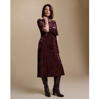 Velour Burn Out Midi Dress
