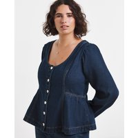 Denim Peplum Top