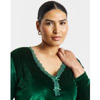 Velvet Lace Trim Top