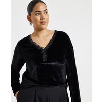 Velvet Lace Trim Top