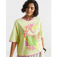 Pina Colada Graphic Oversized T Shirt