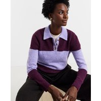 Colour Block Rugby Jumper Lilac Stripe - JD Williams - Size: 8/10