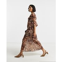 Animal Chiffon Maxi Skirt Animal Print