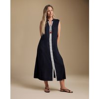 Petite Linen Pocket Midi Dress
