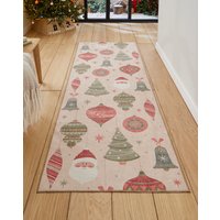 Christmas Baubles Washable Runner 76x230