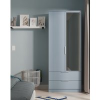 Humber 2 Door 2 Drawer Mirrored Robe Denim Blue