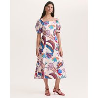 Finery London Daisy Leaf Print Midi Dress