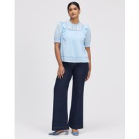Finery London Jolin Pintuck Lace Blouse - Blue, Size 10