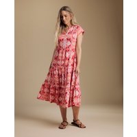 Tiered Cotton Midi Dress Print