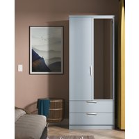Haydn 2 Door 2 Drawer Mirrored Robe Denim Blue