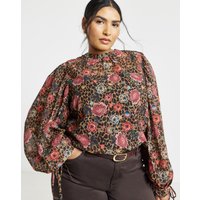 Leopard High Neck Blouse Leopard Print