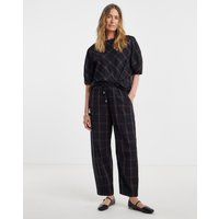 Check Tie Waist Barrel Leg Trouser Check JD Williams